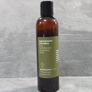 Pure Haven's supergreens shampoo Kale Matcha Tea Rosemary Mint 8oz